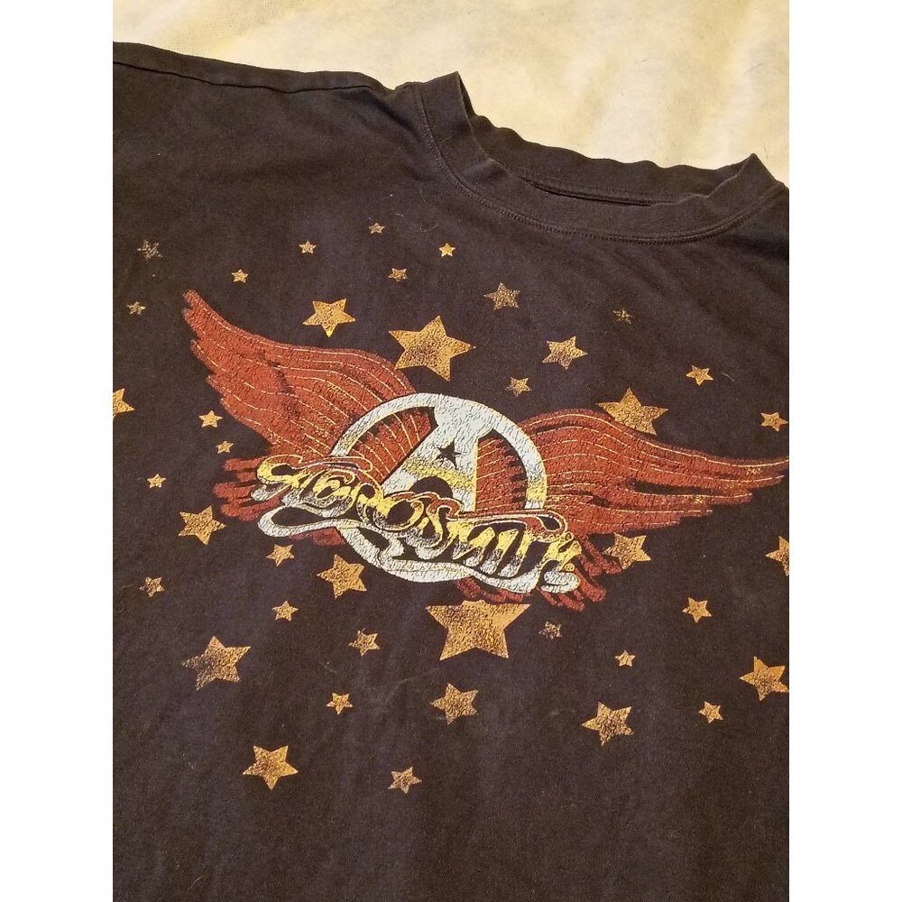 Aerosmith T-Shirt Winged Logo & Stars Women's 2X